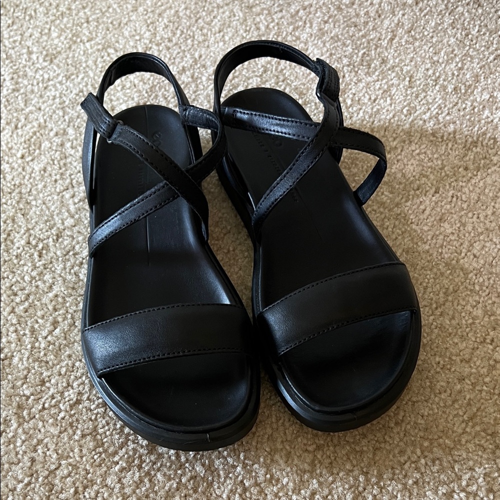 Ecco Black Leather Sandals